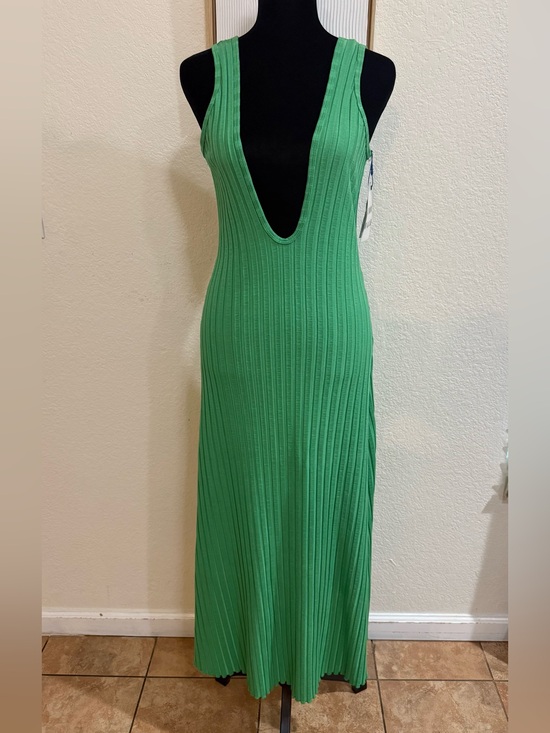 Simon Miller Dresses & Skirts - Simon Miller Green Ribbed Deep V-Neck Maxi Dress